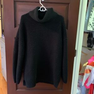 Black cowl neck oversized sweater